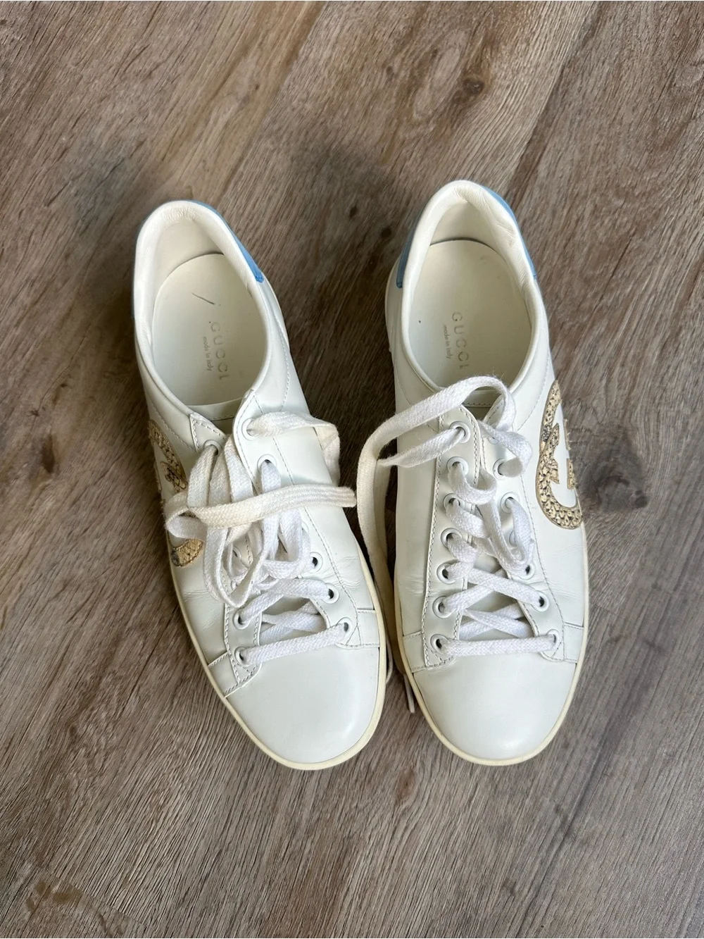 Gucci White Leather Sneakers
